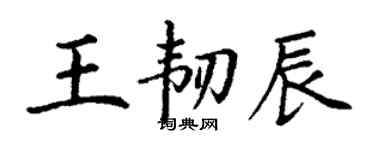 丁謙王韌辰楷書個性簽名怎么寫