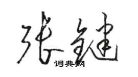 駱恆光張鍵草書個性簽名怎么寫