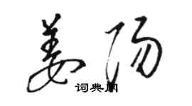 駱恆光姜陽草書個性簽名怎么寫