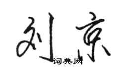 駱恆光劉京行書個性簽名怎么寫