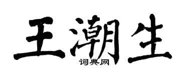 翁闓運王潮生楷書個性簽名怎么寫