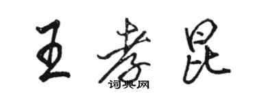 駱恆光王孝昆行書個性簽名怎么寫