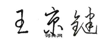 駱恆光王京鍵草書個性簽名怎么寫