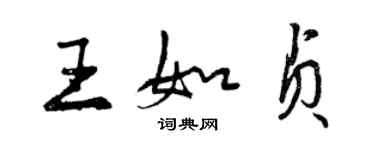 曾慶福王如貞行書個性簽名怎么寫