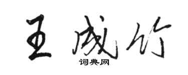 駱恆光王成竹行書個性簽名怎么寫