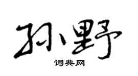 曾慶福孫野行書個性簽名怎么寫