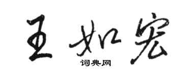 駱恆光王如宏行書個性簽名怎么寫