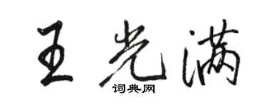駱恆光王光滿行書個性簽名怎么寫