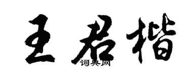 胡問遂王君楷行書個性簽名怎么寫