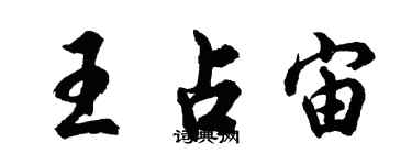 胡問遂王占宙行書個性簽名怎么寫