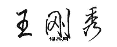 駱恆光王剛秀行書個性簽名怎么寫