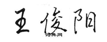 駱恆光王俊陽行書個性簽名怎么寫