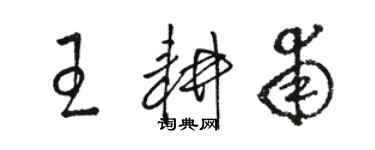 駱恆光王耕甫草書個性簽名怎么寫