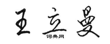 駱恆光王立曼行書個性簽名怎么寫