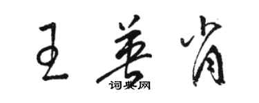 駱恆光王英肖草書個性簽名怎么寫