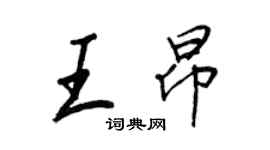 王正良王昂行書個性簽名怎么寫