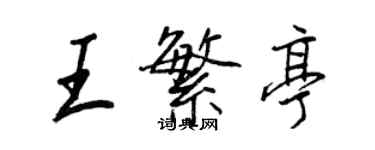 王正良王繁亭行書個性簽名怎么寫