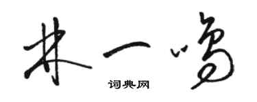 駱恆光林一鳴草書個性簽名怎么寫