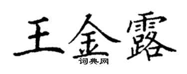 丁謙王金露楷書個性簽名怎么寫