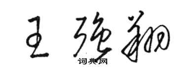 駱恆光王強翔草書個性簽名怎么寫