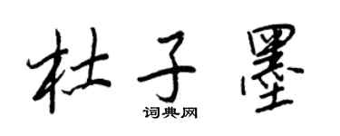 王正良杜子墨行書個性簽名怎么寫