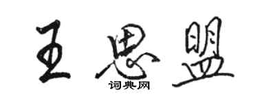 駱恆光王思盟行書個性簽名怎么寫