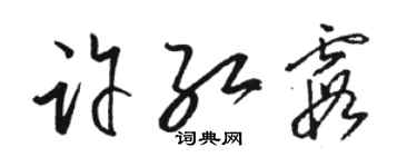 駱恆光許紅霞草書個性簽名怎么寫