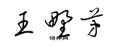 梁錦英王野芳草書個性簽名怎么寫