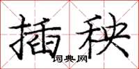 龐中華插秧楷書怎么寫