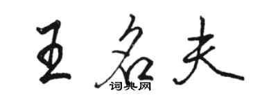 駱恆光王名夫行書個性簽名怎么寫