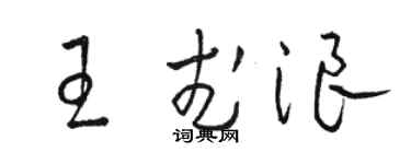 駱恆光王武浪草書個性簽名怎么寫