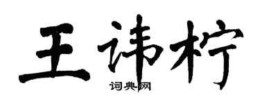 翁闓運王諱檸楷書個性簽名怎么寫