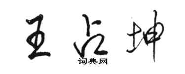 駱恆光王占坤行書個性簽名怎么寫