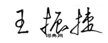 駱恆光王振捷草書個性簽名怎么寫