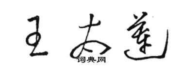 駱恆光王太蓮草書個性簽名怎么寫