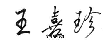 駱恆光王喜珍行書個性簽名怎么寫