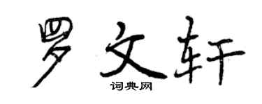 曾慶福羅文軒行書個性簽名怎么寫