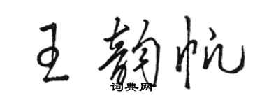 駱恆光王韻帆草書個性簽名怎么寫