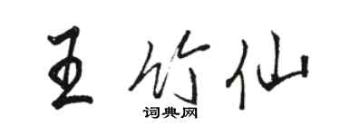 駱恆光王竹仙行書個性簽名怎么寫