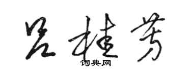 駱恆光呂桂芳草書個性簽名怎么寫