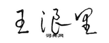 駱恆光王浪里草書個性簽名怎么寫