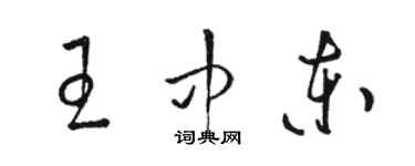 駱恆光王中東草書個性簽名怎么寫