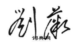 駱恆光劉薇草書個性簽名怎么寫