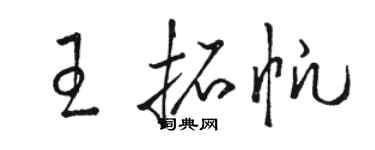 駱恆光王拓帆草書個性簽名怎么寫