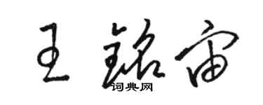 駱恆光王銘宙草書個性簽名怎么寫