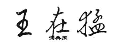 駱恆光王在猛行書個性簽名怎么寫