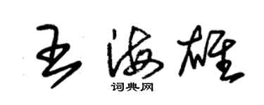 朱錫榮王海雄草書個性簽名怎么寫