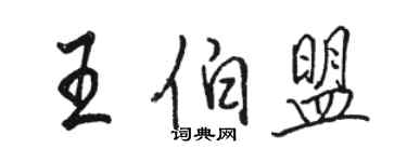 駱恆光王伯盟行書個性簽名怎么寫