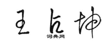 駱恆光王占坤草書個性簽名怎么寫