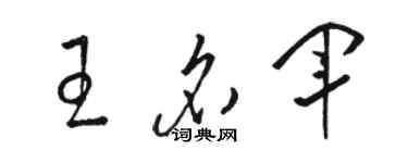 駱恆光王名軍草書個性簽名怎么寫